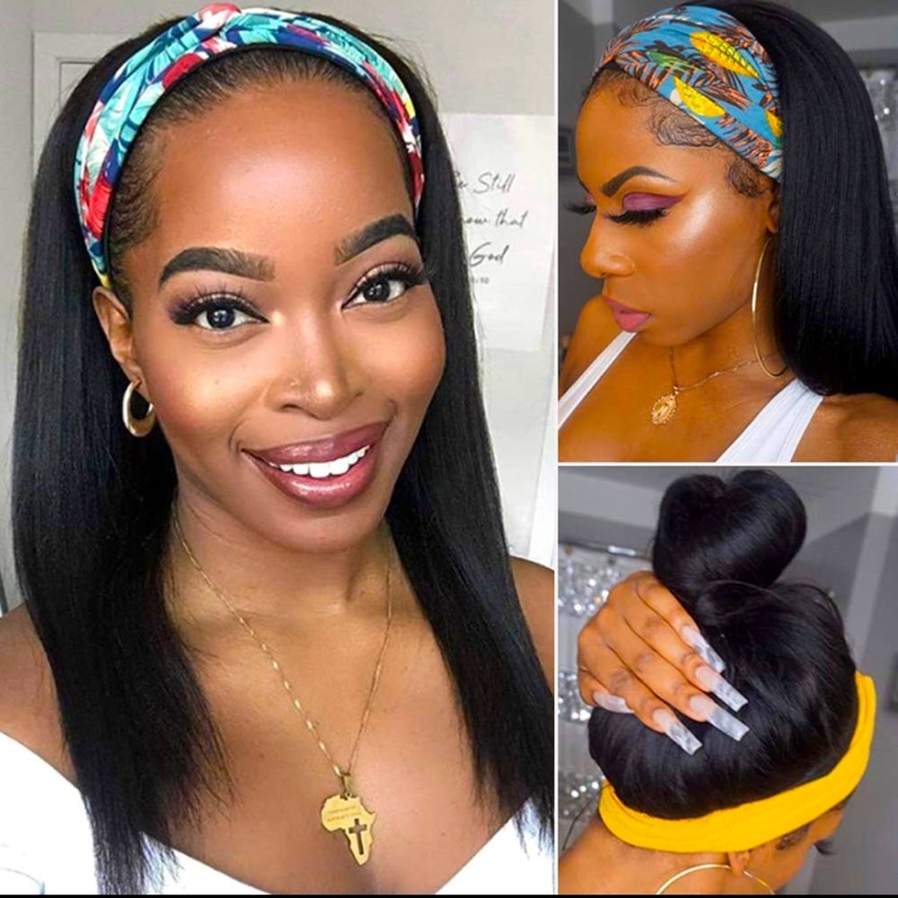 14 inch Human Hair Headband Wig